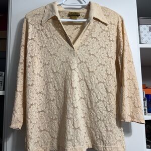 Beige Lace Women's Top